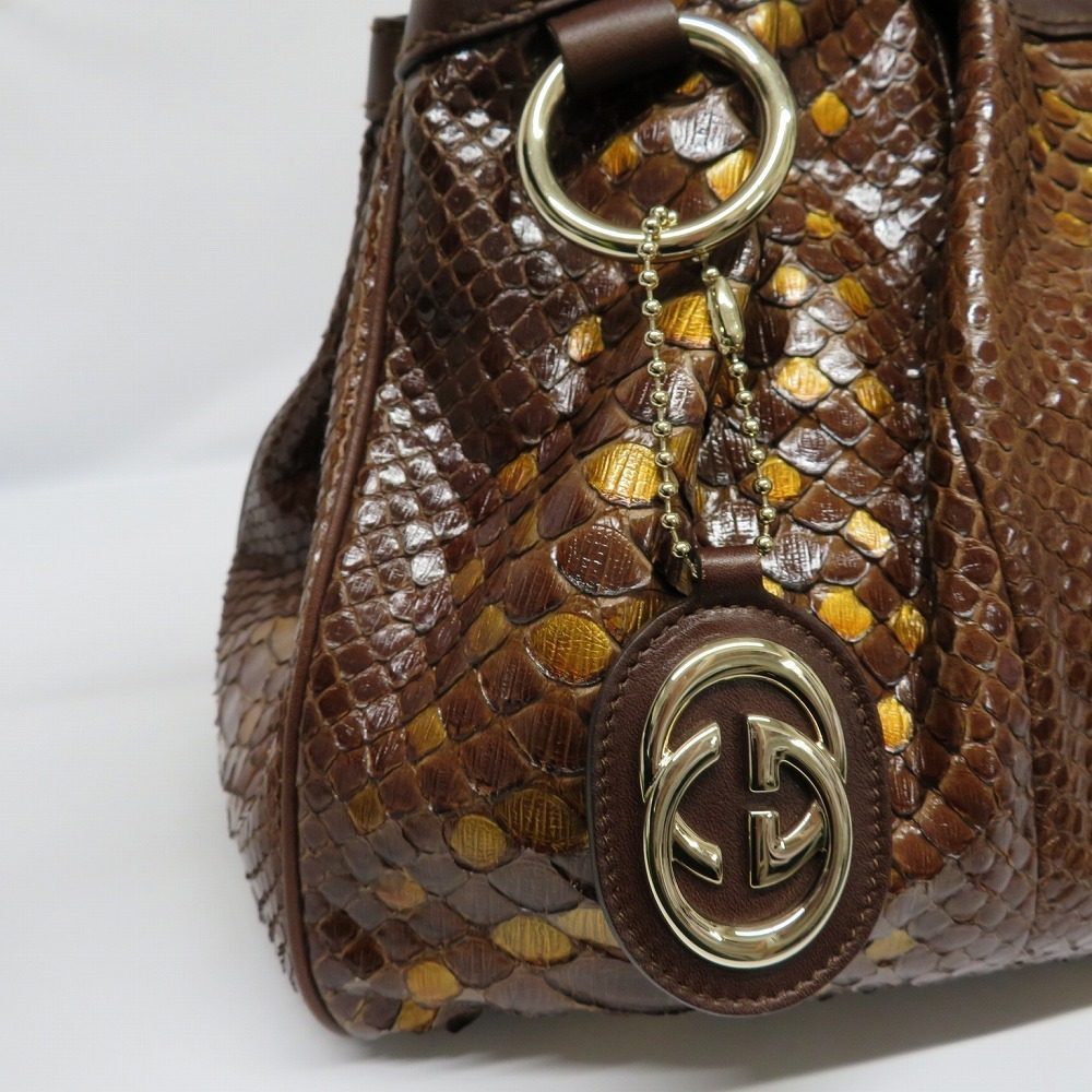 Gucci Python Handbag Brown - Picture 9 of 9
